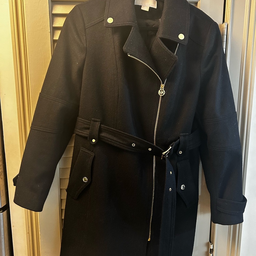 Black Michel Kors size 10 coat with gold hardware